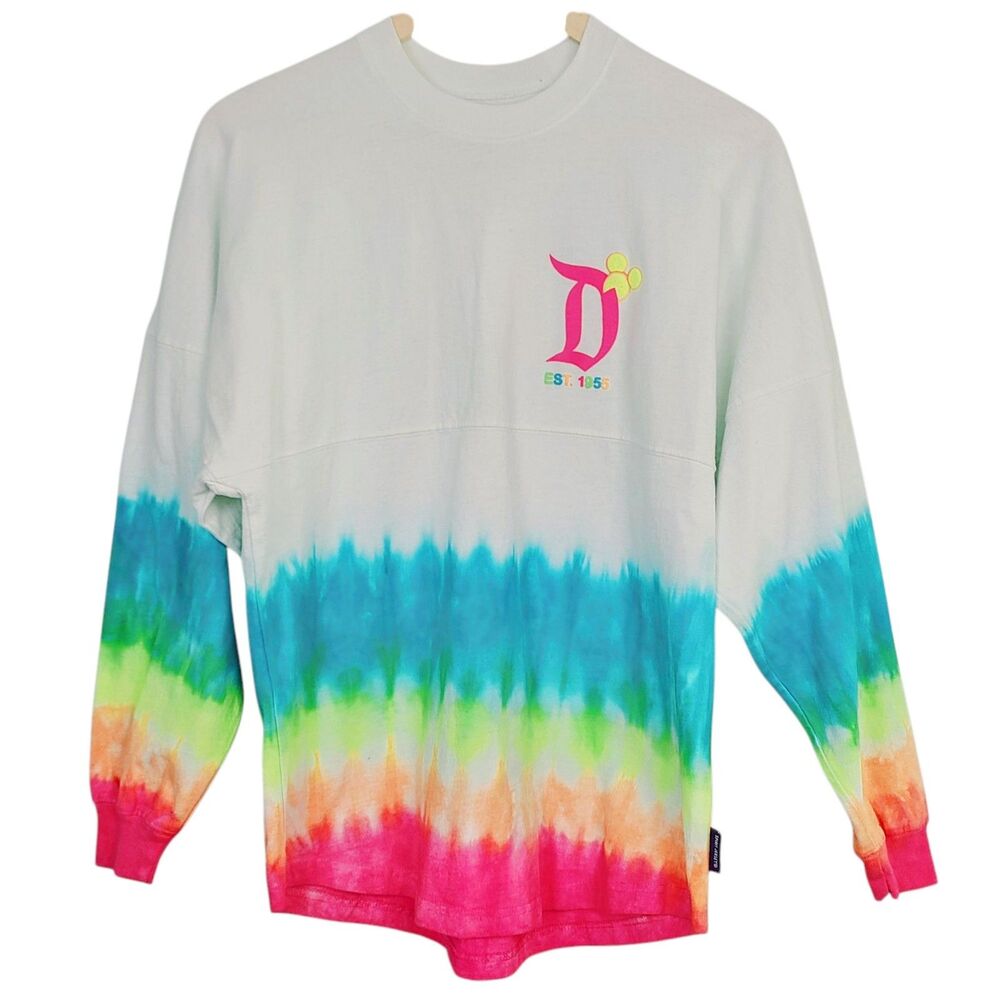 Disneyland‎ Spirit Jersey XS Rainbow Dip Tie Dye Pineapple Colorful Long Sleeve